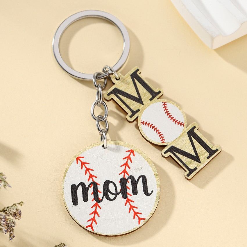 Wholesale Rugby Football Basketball Wooden Keychain